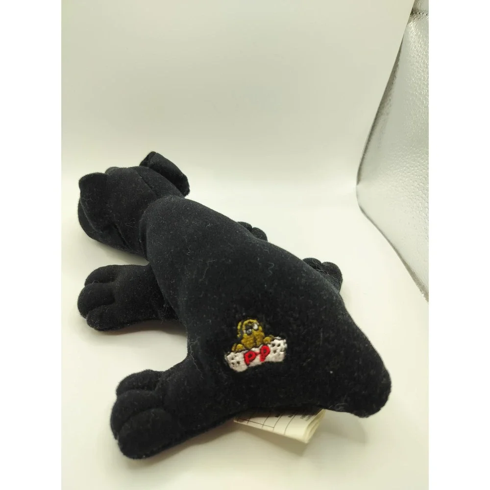 Vintage 1984 Pound Puppies Black Plush Dog Toy Small Irwin Toy Ltd Retro 80s - Picture 2 of 4
